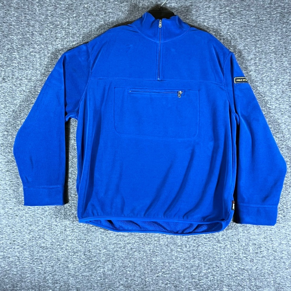 Polo Sport Ralph Lauren Blue Polartec Fleece Quarter Zip‎ Pullover Men's XXL
